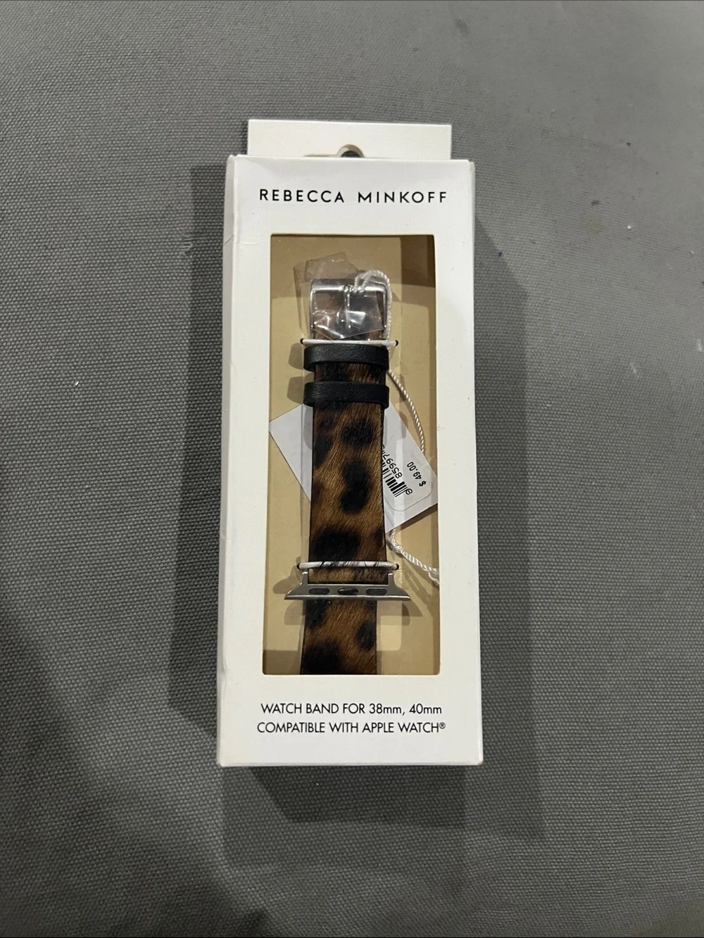 Rebecca Minkoff Leopard-Print Apple Watch Band in Brown and Black